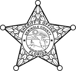 FLORIDA  SHERIFF BADGE SEMINOLE COUNTY VECTOR FILE Black white vector outline or line art file