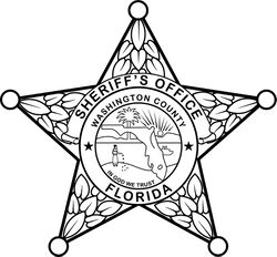 FLORIDA  SHERIFF BADGE WASHINGTON COUNTY VECTOR FILE Black white vector outline or line art file