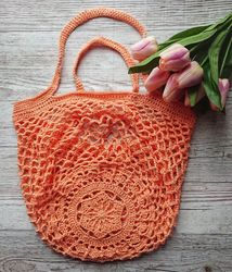 Crochet Pattern Sakura Market Bag Downloadable PDF, English, French, Dutch, German