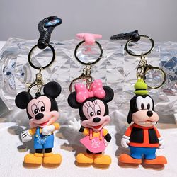 Disney Minnie Mouse Keychain Silicone for Bag Daisy Duck Mickey Keychain Accessories Key Ring Pendant Accessory