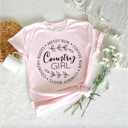 Country Girl Shirt, Cowboy Boots Country Roots T-Shirt, Flower Feather, Country Shirt, Cowgirl Shirt, Country Girl Gift