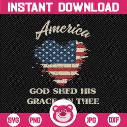 America God Shed His Grace on Thee 4th of July Png, American Flag Png,  Independence Day Png Digital Download