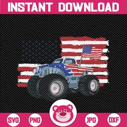 Monster Truck 4th Of July Png, Truck Lover America Flag Png, Independence Day Png, Digital Download