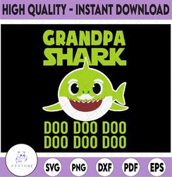 Grandpa Shark SVG, Cricut Cut files, Shark Family doo doo doo Vector EPS, Silhouette DXF, Design for tsvg , clothes