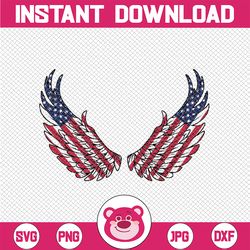 American Flag Angel Wings Svg, Patriotic Wing Svg, Independence Day Png, Digital Download
