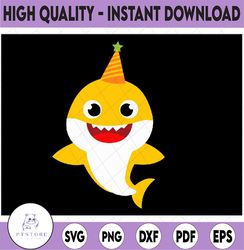 Baby Shark Birthday SVG, Cricut Cut files, Shark Family doo doo doo Vector EPS, Silhouette DXF, Design for tsvg , clothe