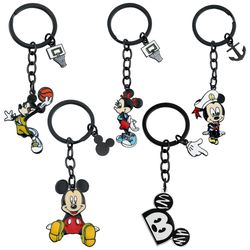 Disney Classic Mickey Mouse Keychain Backpack School Bag Metal Enamel Minnie Anime Pendant Jewelry Keyring Creative