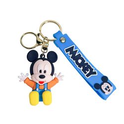 Cute Baby Mickey Minnie Keychains Disney Kawaii Doll Silicone Keyholder Cartoon Figure Pendant Keyring for Bag
