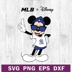 Mickey Disney MLB SVG, MLB Yankees x Disney SVG, New York Yankees Mickey SVG PNG DXF