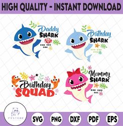 Birthday Shark Boy SVG, Cricut Cut files, Shark Family doo doo doo Vector EPS, Silhouette DXF, Design for tsvg , clothes