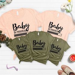 pregnancy tshirt, pregnancy tee, expectant mom shirt, mom shirt, mom life shirt, womens, baby shirt, baby in progress sh