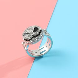 Disney The Nightmare Before Christmas Jack Skellington Rings Luxury Designer Rings High Quality Jewelry for Women Hallow