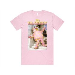 Mr Blobby Homage T-shirt Tee Top Funny UK Tribute Gift for TV 90's Icon Legend Noel