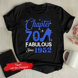 Chapter 70 Shirt, Est. 1952, Hello 70, Custom 70th Birthday Shirt, 70th Birthday Gift, 70th Birthday Party, Chapter 70 S