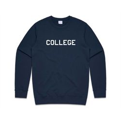 College Jumper Sweater Sweatshirt Funny Vintage Retro 90s 80s Film Top Gift Varsity