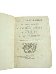 Botanical gardens in Bologna Italy Book Edit 1753 by Monti Indices botanici et materiae medicae quibus plantarum genera