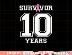 10 Years Breast Cancer Survivor Gifts For Women Pink Ribbon T-Shirt copy
