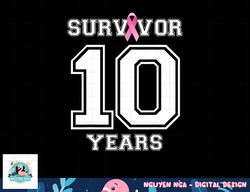 10 Years Breast Cancer Survivor Gifts For Women Pink Ribbon T-Shirt copy