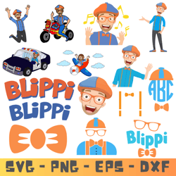 Blippi Bundle SVG - Blippi Bundle SVG - PNG - EPS - AI - Blippi Bundle Silhouette - Blippi Bundle Printable Ready.