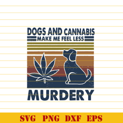 Dogs and Cannabis make me feel less Murdery svg Hippie Peace svg Marijuana  svg Weed svg Cannabis svg Dog Lover svg Png
