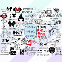 130 SVG PNG and DXf Instant Digital Download Bundle for Cricut or Silhouette Stitch MickeyMinnie Bambi StarWars Tinkerbe