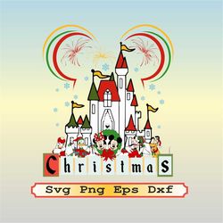 Retro Disneyland Mickey Christmas Svg Png Eps Dxf, Mickey And Friends Christmas Svg Png Silhouette Cricut Cut file DXF P