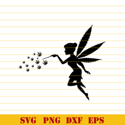 Fairy Cannabis SVG Fairy Marijuana svg Fairy Weed silhouette Weed Fairy svg 420 svg png eps cut files cameo cricut