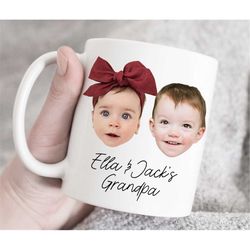 two baby face mug, personalized photo gift, custom baby face mug, custom grandchild mug, father's day custom mug, photo