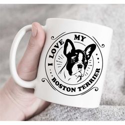boston terrier lover gift, boston terrier coffee mug, i love my boston mug, Boston Terrier Owner Gift, Cup with Lid , bo