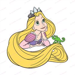 Rapunzel With Pascal Tangled SVG 2, svg, dxf, Cricut, Silhouette Cut File, Instant Download