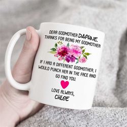 Custom Godmother Mug, Godmother Mug, Gift for Godmother, best Godmother mug, Mimi Mug, personalized gift, godmother Mug,