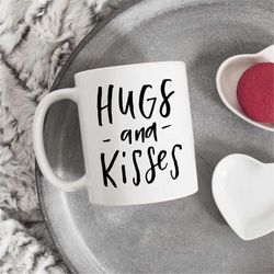 Hugs and Kisses Coffee Mug, Personalised perfect love gift, Hugs & Kisses Mug gift, To My Mrs. Mug,  Ceramic Coffee Mug,