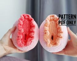 Crochet plushie vulva pattern, crochet vagina pattern, Amigurumi pattern pdf, Crochet toys Pdf photo tutorial, Funny mat