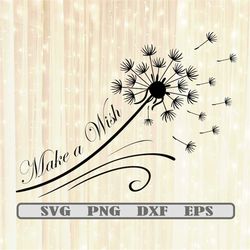 Make a wish with dandelion svg png eps dxf /dandelion svg / dandelion clip art / Make a wish svg / motivational svg / in