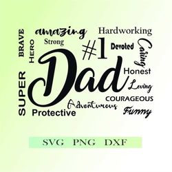 Daddy SVG Cut File, Fathers Day Svg, Super Dad Svg, Dad N1 svg, Father's Day Digital files for cricut or silhouette, Bes