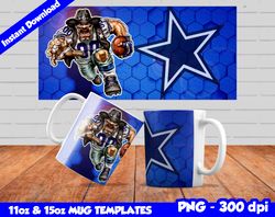 Cowboys Mug Design Png, Sublimate Mug Templates, Cowboys Mug Wrap, Sublimate Football Design PNG, Instant Download