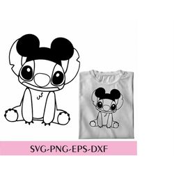 Stitch mickey ears svg, lilo and stitch svg, instant download, silhouette cameo, shirt design, stitch svg, funny svg, pn