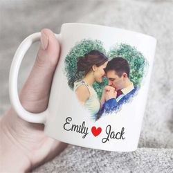custom photo and text coffee mug, custom photo mug, valentine day gift, gift for wife, gift for boyfriend, custom photo