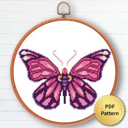 Mandala Butterfly Moth Cross Stitch Pattern