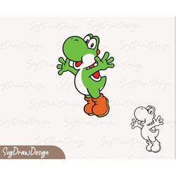 Yoshi Game Mario svg, super brothers, png, layered cut shirt files for cricut and silhouette