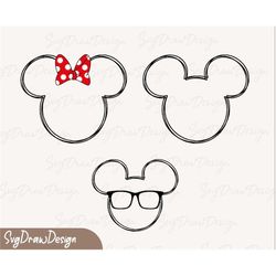 Mickey minnie sketch svg outline png shirt files for cricut and silhouette