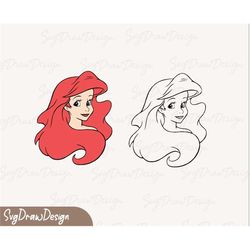 Ariel svg, little mermaid png shirt files for cricut and silhouette
