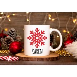 personalised mug, funny christmas mug, christmas gift idea, personalised gift, secret santa gift, custom name mug, kids