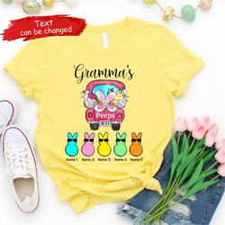 Personalized Grandma's Peeps Easter T-Shirt, Custom Easter Shirt, Mom Nana Easter's Day Shirt, Custom Kids Name Shirt, E