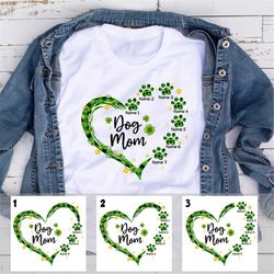 Custom Dog Mom Shirt, Dog Shamrock Shirt With Names, Mother's Day Shirt, St Patrick's Day Shirt, Gift For Dog Lover