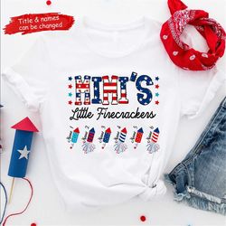 Grandma's Little Firecrackers Shirt, Custom 4th of July Grandma And Grandkids, Patriotic 4th of July Firecrackers Shirt