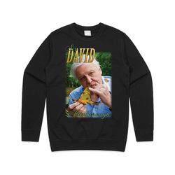 Sir David Attenborough Homage Jumper Sweater Sweatshirt Retro 90's Vintage Funny Icon