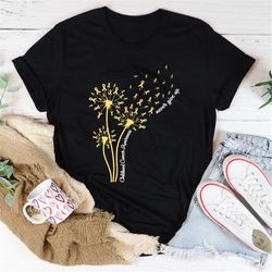 Childhood Cancer Awareness Dandelion Shirt, Gold Ribbon Shirt, Cancer Awareness Support T-shirt, Never Give Up Cancer Sh