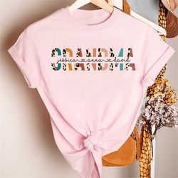 Custom Grandma Shirt With Grandkids Names, Leopard Print Personalized Nana Tee, Mother's Day Shirt, Custom Names Tshirt,