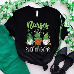 Nurses Love Shenanigans-Funny Gnomes Nurse St Patricks Day Shirt, Shamrock Shirt, St Patricks Day Shirt, Irish Leprechau